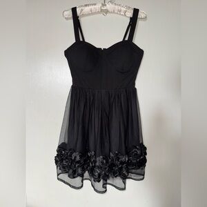 Trixxi Black Floral Mini Dress